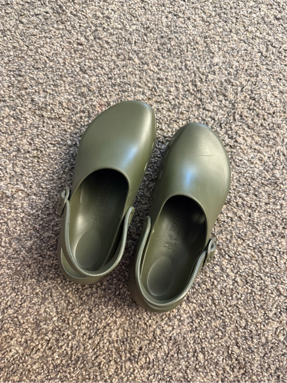 Birkenstock Olive Green Clog Mule with Buckle